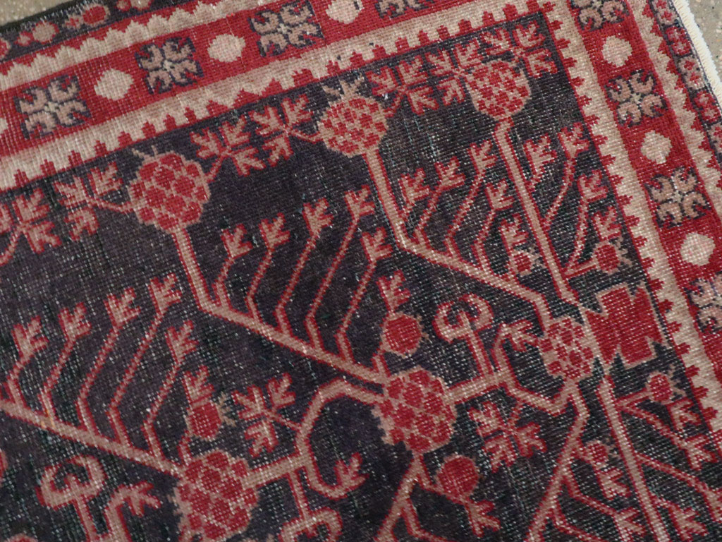 Antique East Turkestan Khotan Carpet, No.18980 - Staging