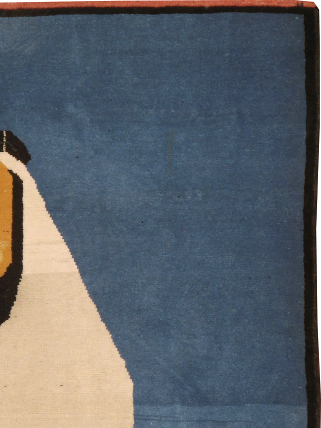 Vintage Afghan Turkoman Pictorial Rug, No.19003 - Staging