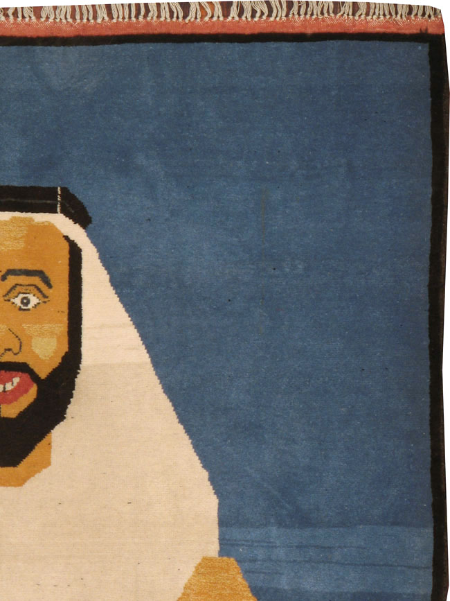 Vintage Afghan Turkoman Pictorial Rug, No.19003 - Staging