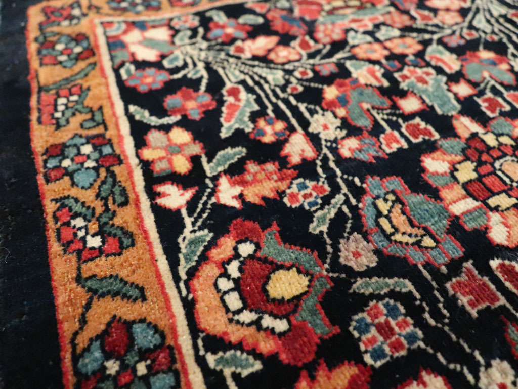 Antique Persian Sarouk Fereghan Square Throw Rug (Pair: 1 of 2), No.19031 - Staging