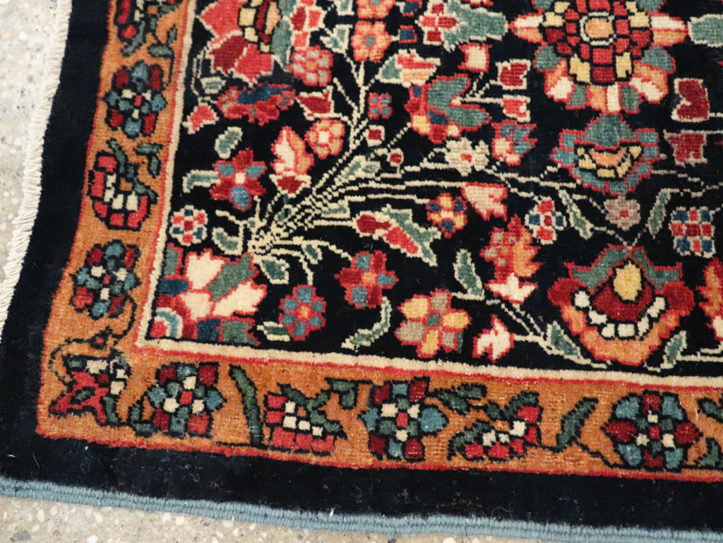 Antique Persian Sarouk Fereghan Square Throw Rug (Pair: 1 of 2), No.19031 - Staging