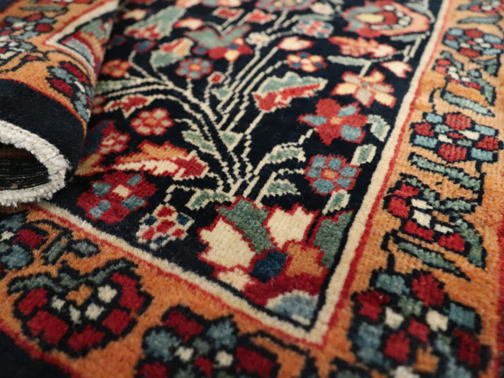 Antique Persian Sarouk Fereghan Square Throw Rug (Pair: 1 of 2), No.19031 - Staging