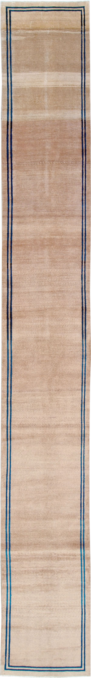 Vintage Persian Mashad Minimalist Runner, No.19038 - Staging