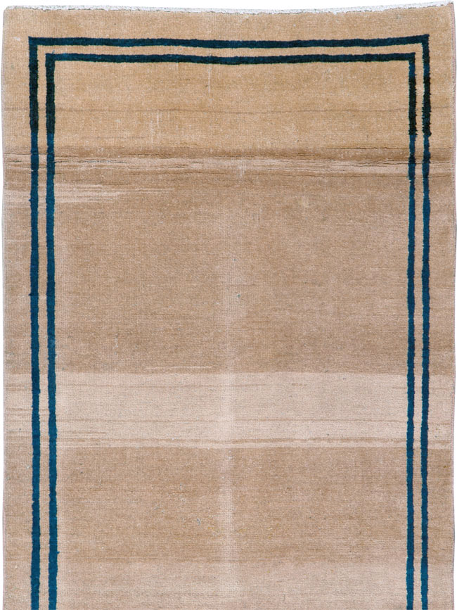 Vintage Persian Mashad Minimalist Runner, No.19038 - Staging