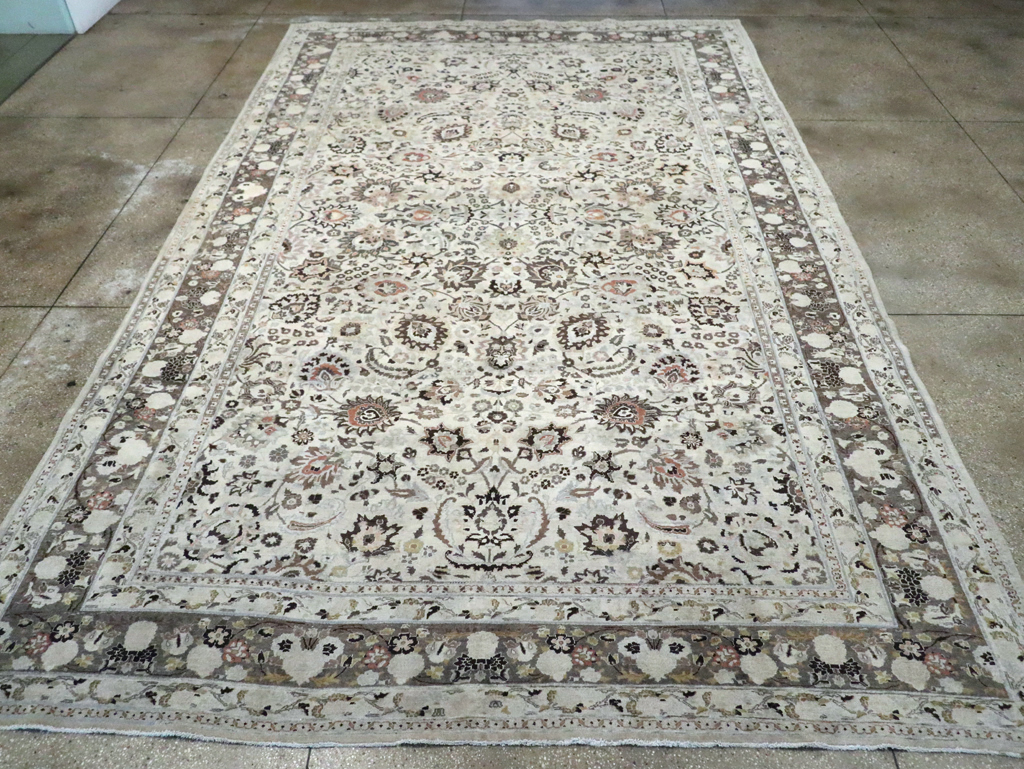 Vintage Persian Mashad Large Room Size Carpet, No.19039 - Staging