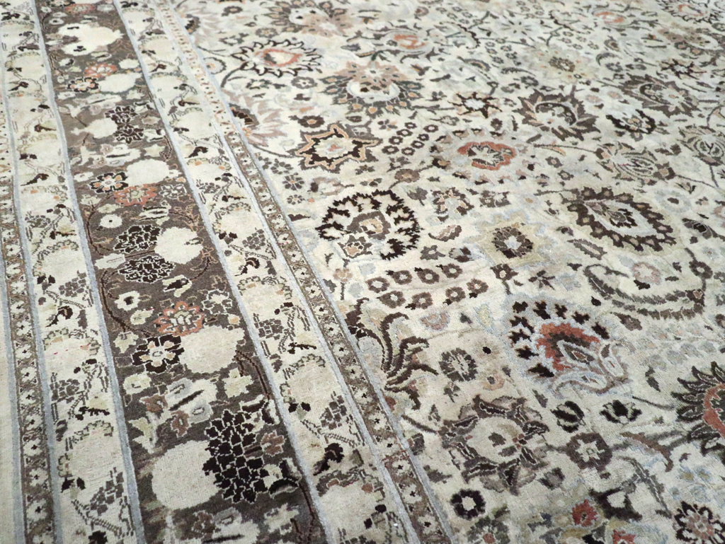 Vintage Persian Mashad Large Room Size Carpet, No.19039 - Staging
