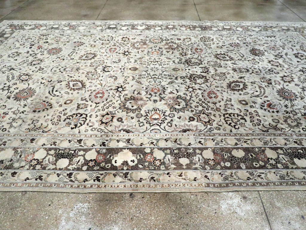 Vintage Persian Mashad Large Room Size Carpet, No.19039 - Staging