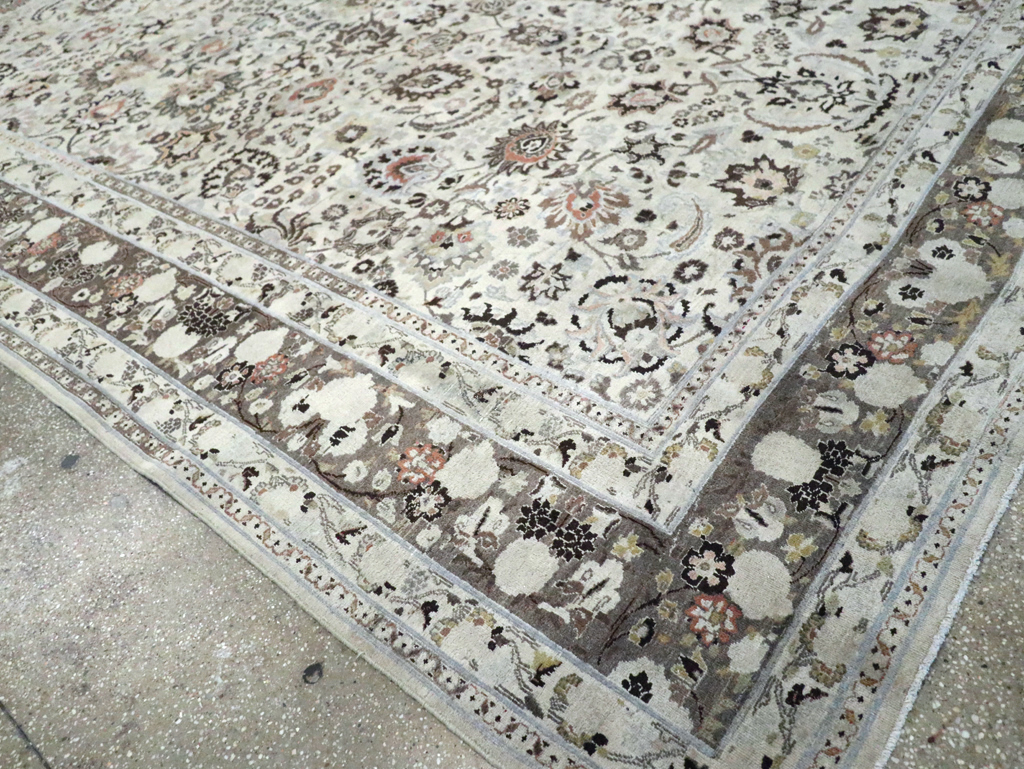 Vintage Persian Mashad Large Room Size Carpet, No.19039 - Staging