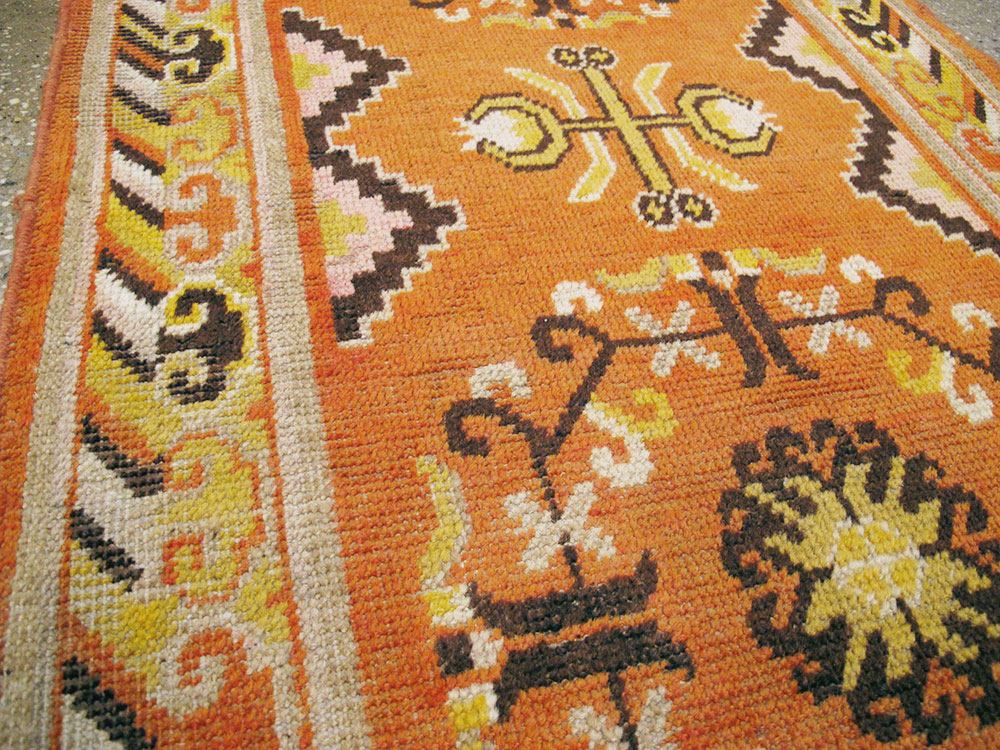 Vintage East Turkestan Khotan Rug (Pair: 1 of 2), No.19050 - Staging