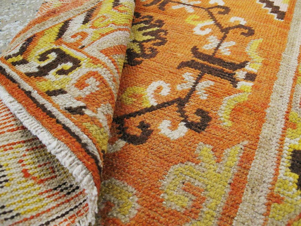 Vintage East Turkestan Khotan Rug (Pair: 1 of 2), No.19050 - Staging