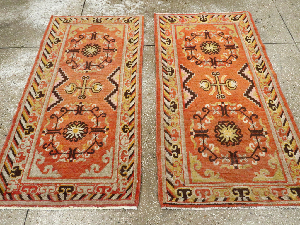 Vintage East Turkestan Khotan Rug (Pair: 1 of 2), No.19050 - Staging