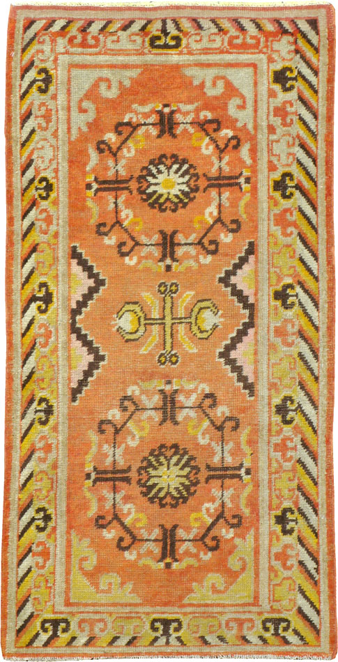 Vintage East Turkestan Khotan Rug (Pair: 2 of 2), No.19051 - Staging