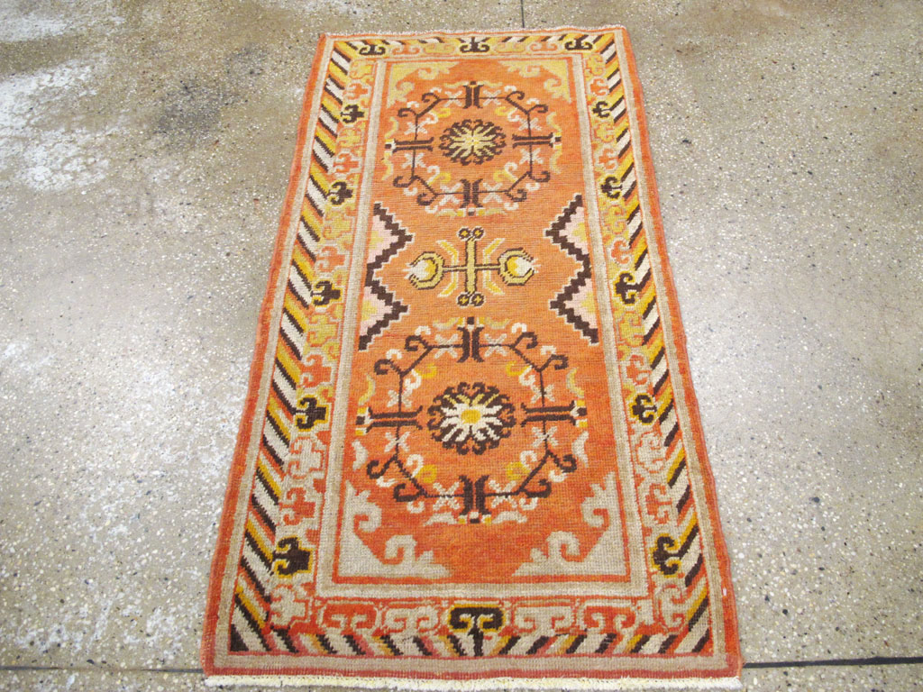 Vintage East Turkestan Khotan Rug (Pair: 2 of 2), No.19051 - Staging