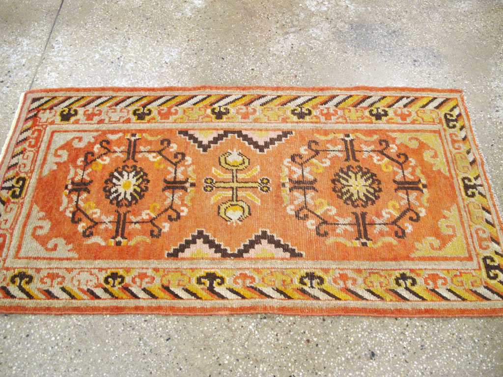 Vintage East Turkestan Khotan Rug (Pair: 2 of 2), No.19051 - Staging