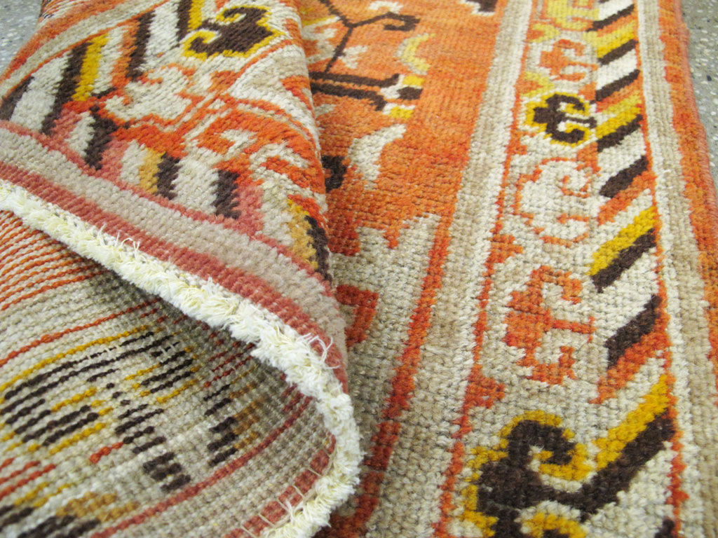 Vintage East Turkestan Khotan Rug (Pair: 2 of 2), No.19051 - Staging