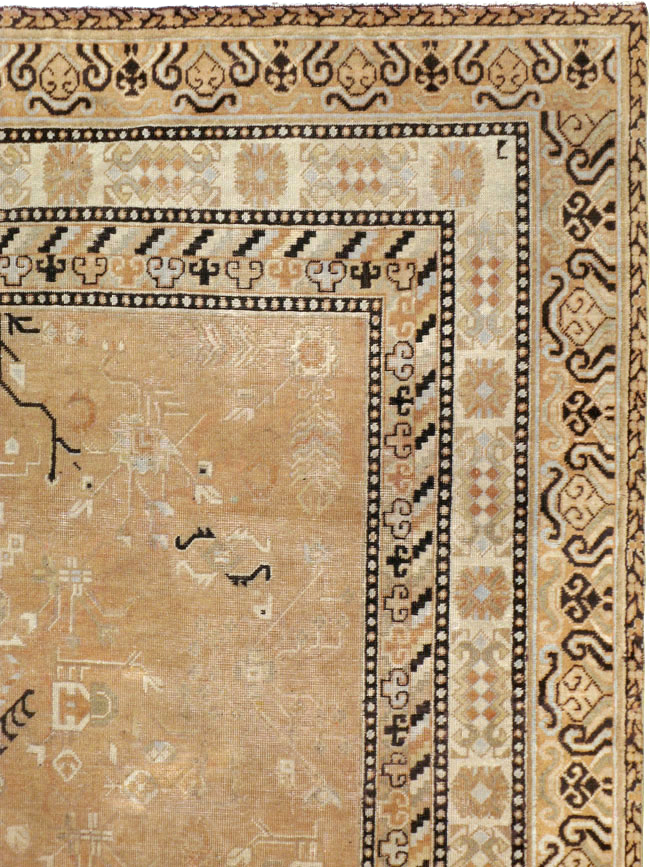 Antique East Turkestan Khotan Carpet, No.19052 - Staging
