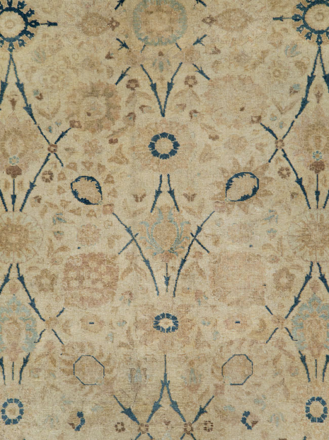 Antique Persian Tabriz Small Room Size Carpet, No.19058 - Staging