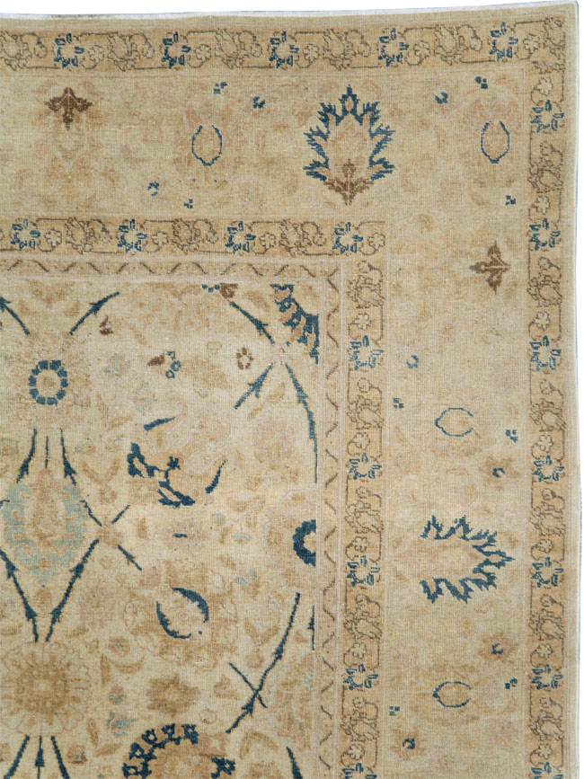 Antique Persian Tabriz Small Room Size Carpet, No.19058 - Staging