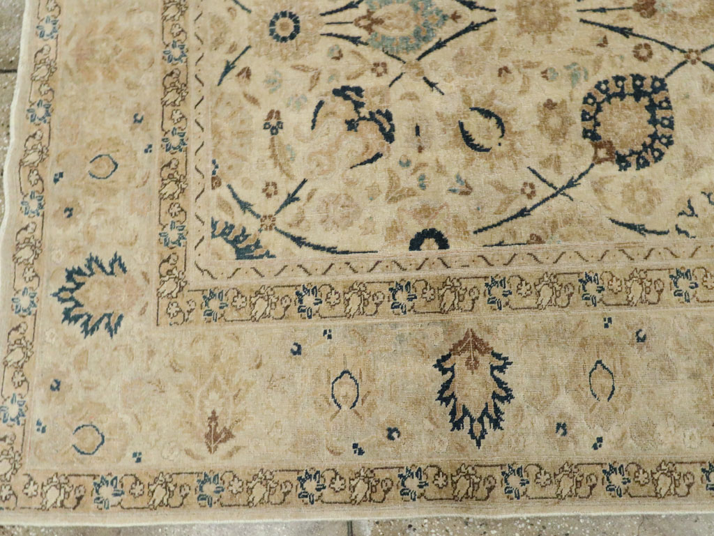 Antique Persian Tabriz Small Room Size Carpet, No.19058 - Staging