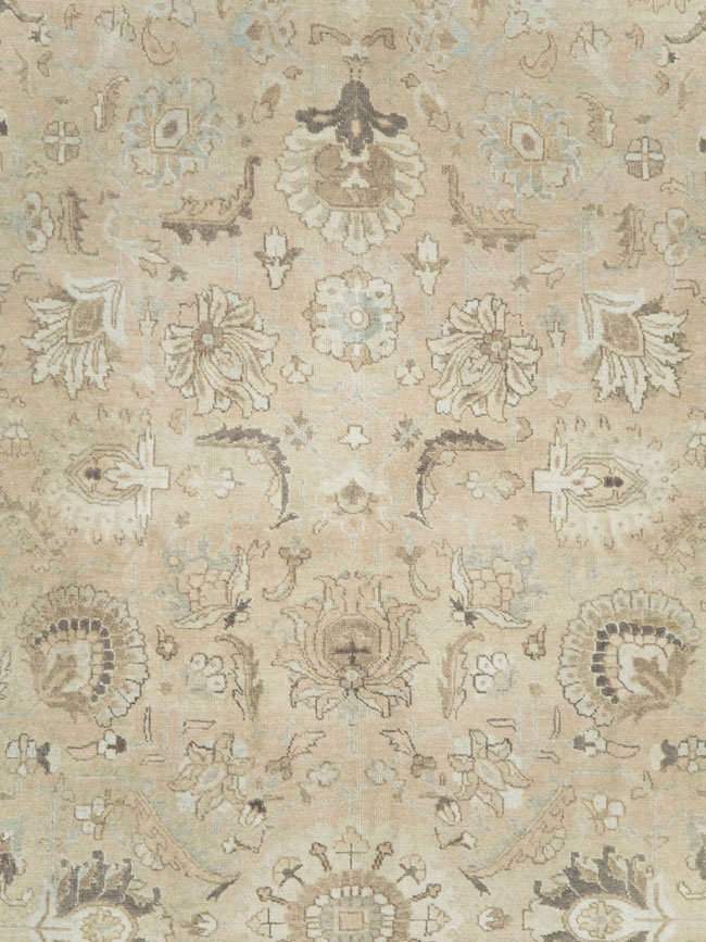 Vintage Persian Tabriz Room Size Carpet, No.19072 - Staging