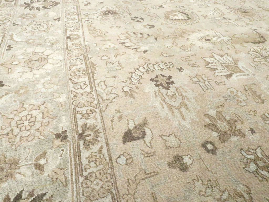 Vintage Persian Tabriz Room Size Carpet, No.19072 - Staging