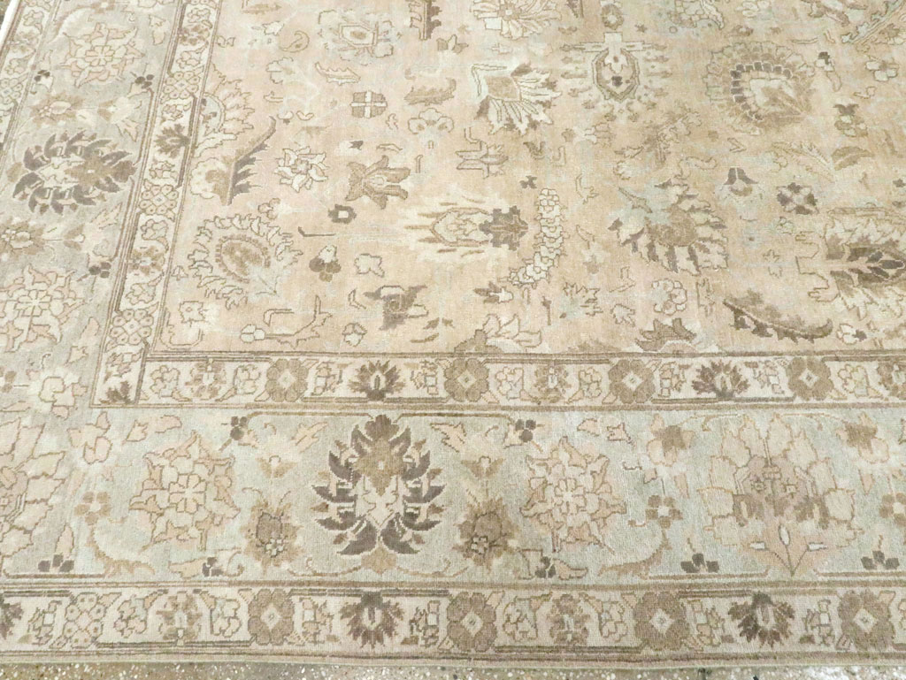 Vintage Persian Tabriz Room Size Carpet, No.19072 - Staging