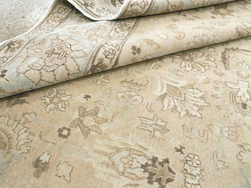 Vintage Persian Tabriz Room Size Carpet, No.19072 - Staging