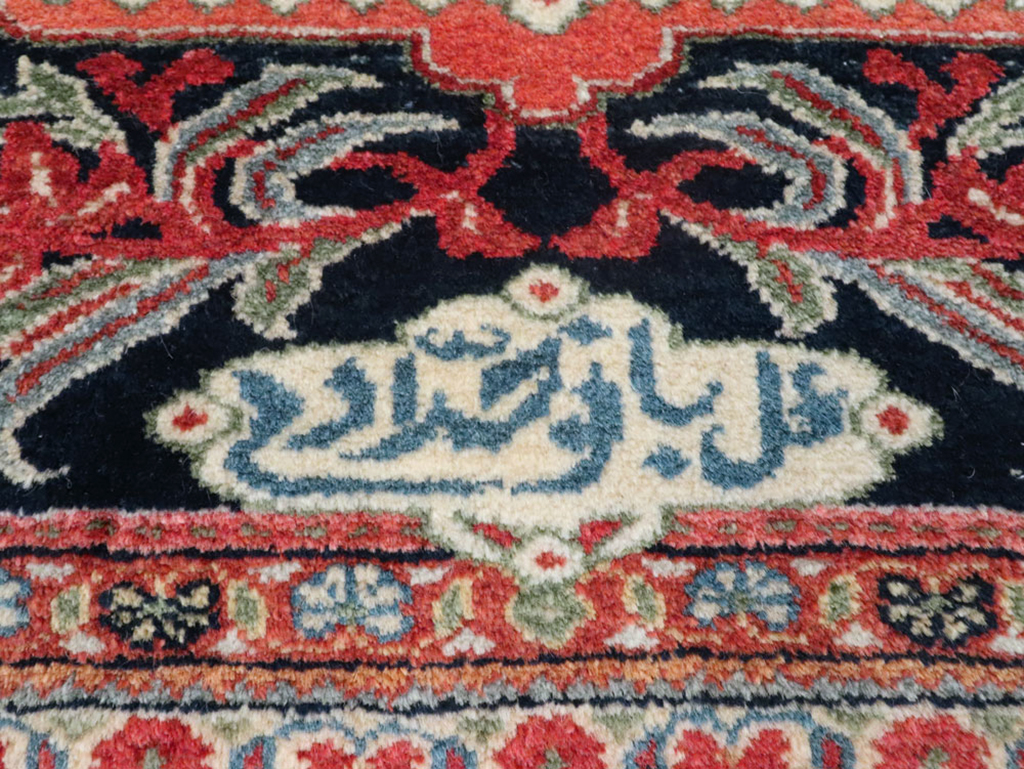 Vintage Persian Qazvin Pictorial Rug, No.19076 - Staging