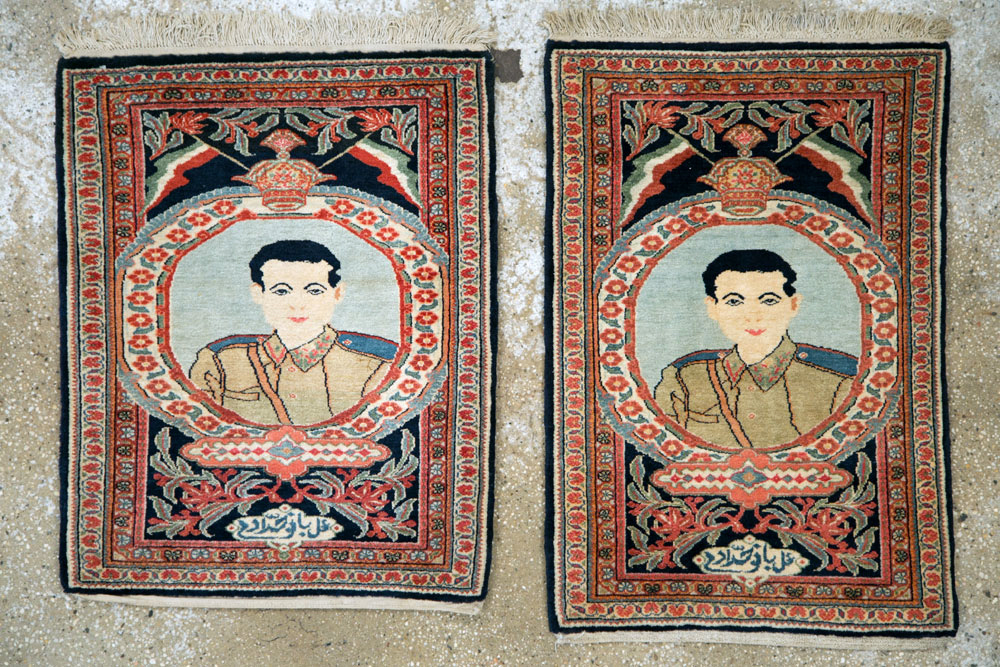 Vintage Persian Qazvin Pictorial Rug, No.19077 - Staging