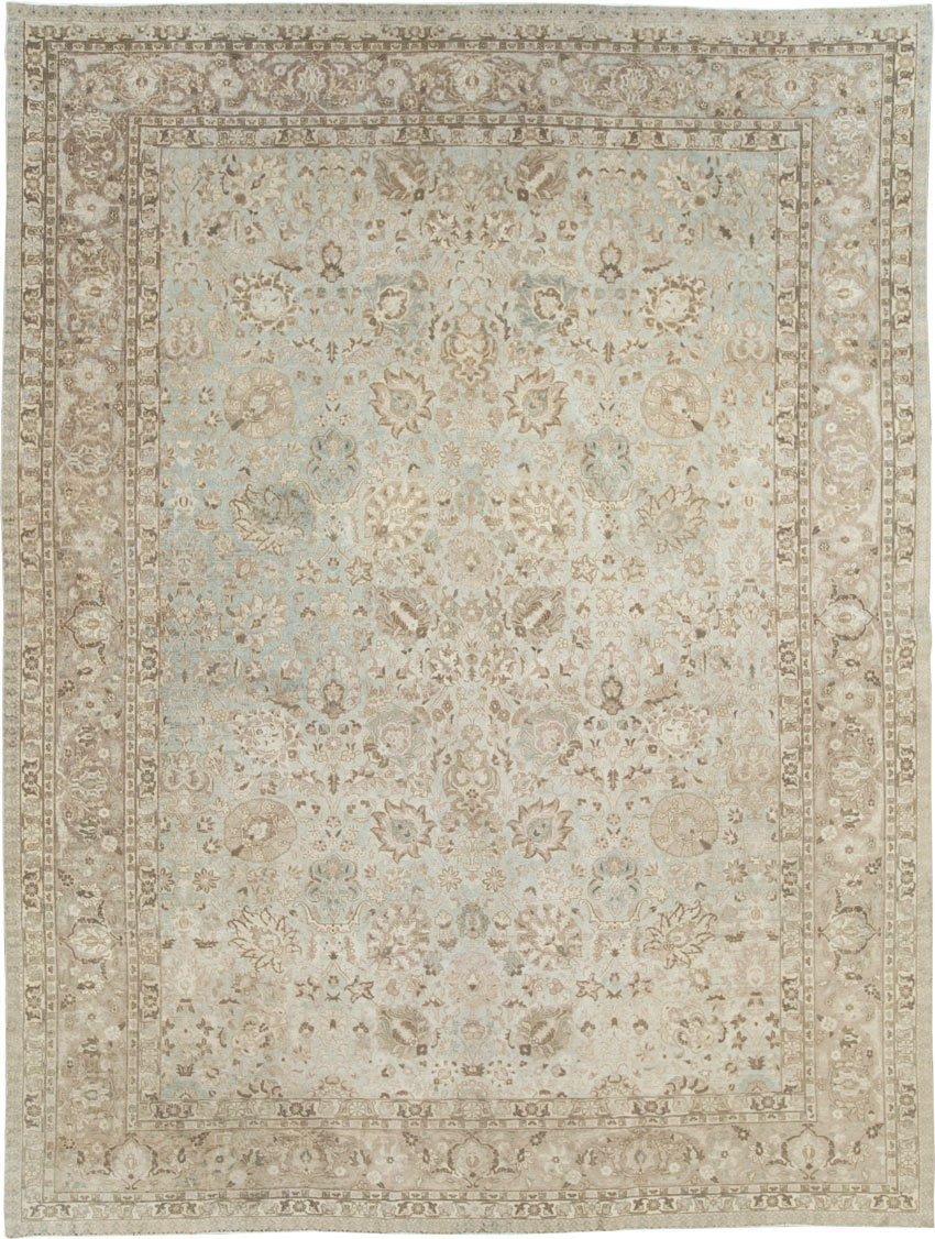 Vintage Persian Tabriz Room Size Carpet, No.19083 - Staging
