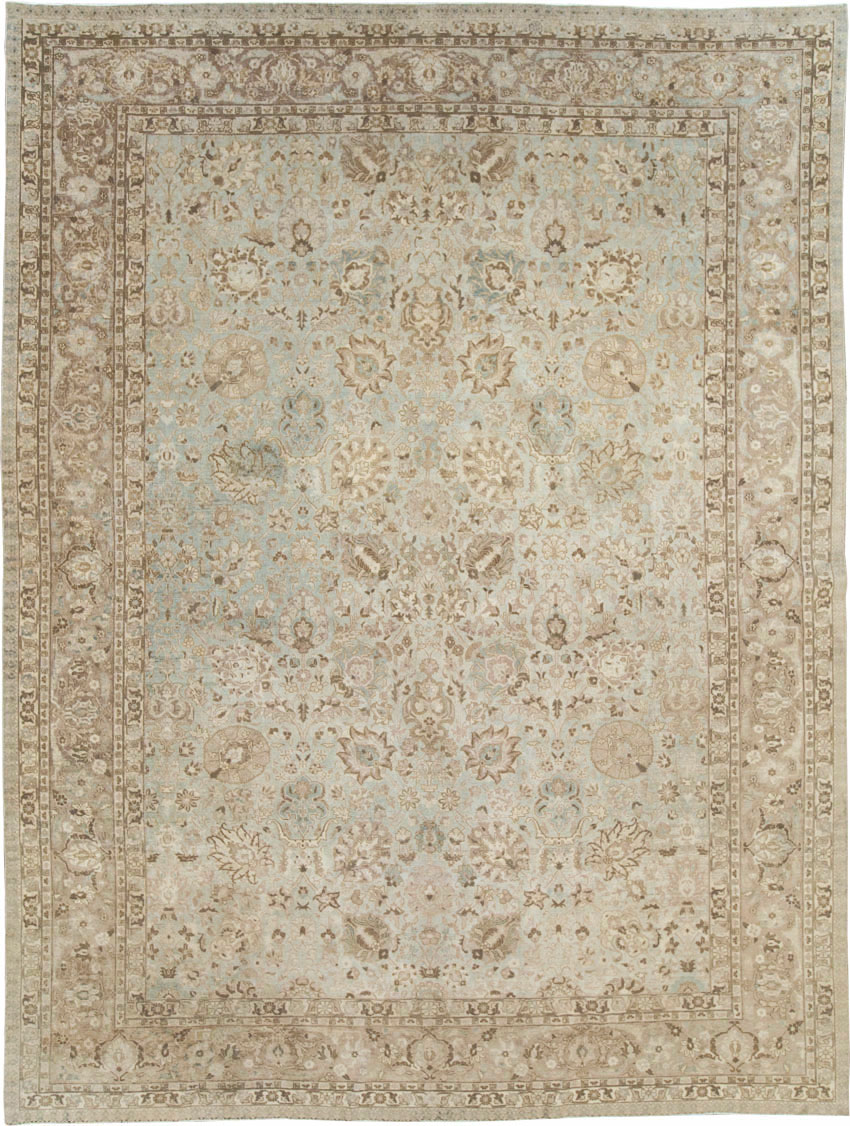 Vintage Persian Tabriz Room Size Carpet, No.19083 - Staging