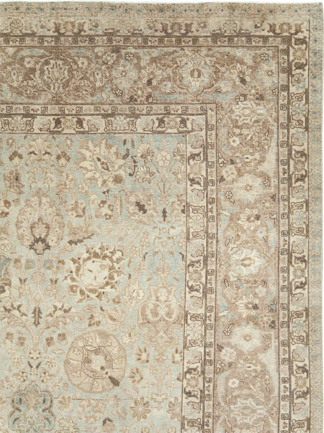 Vintage Persian Tabriz Room Size Carpet, No.19083 - Staging