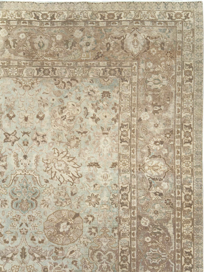 Vintage Persian Tabriz Room Size Carpet, No.19083 - Staging
