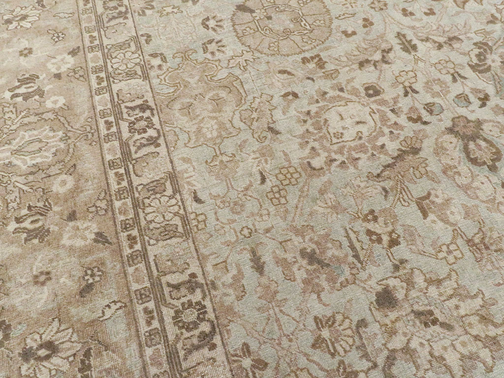 Vintage Persian Tabriz Room Size Carpet, No.19083 - Staging