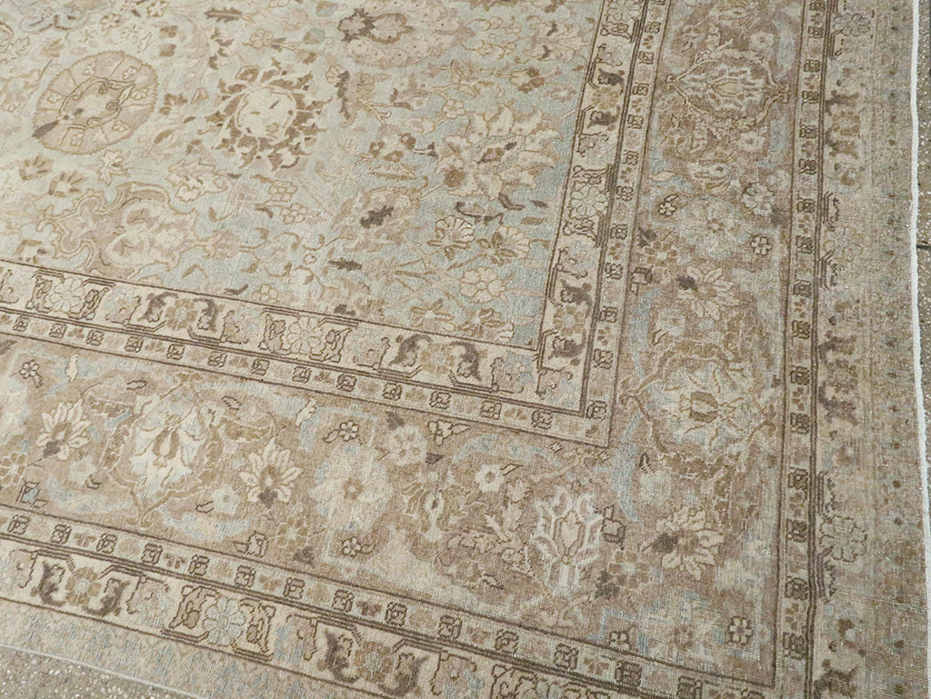 Vintage Persian Tabriz Room Size Carpet, No.19083 - Staging