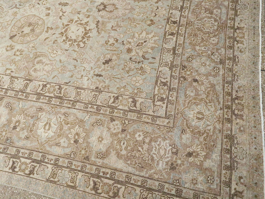 Vintage Persian Tabriz Room Size Carpet, No.19083 - Staging