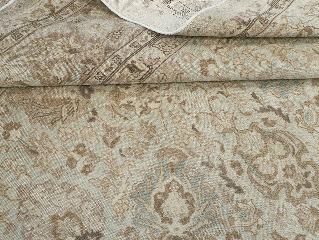 Vintage Persian Tabriz Room Size Carpet, No.19083 - Staging