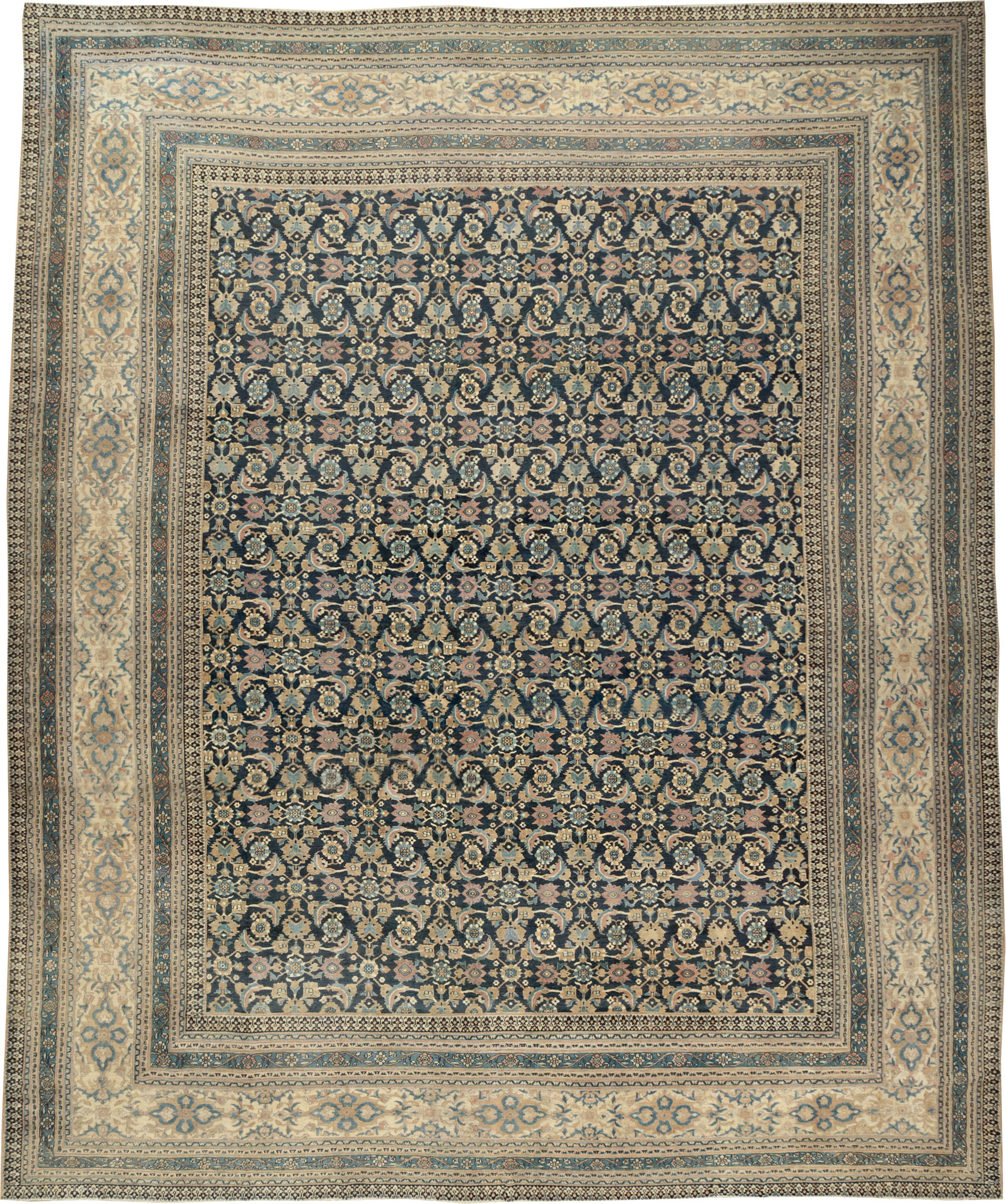 Antique Persian Khorassan Square Oversize Carpet, No.19084 - Staging