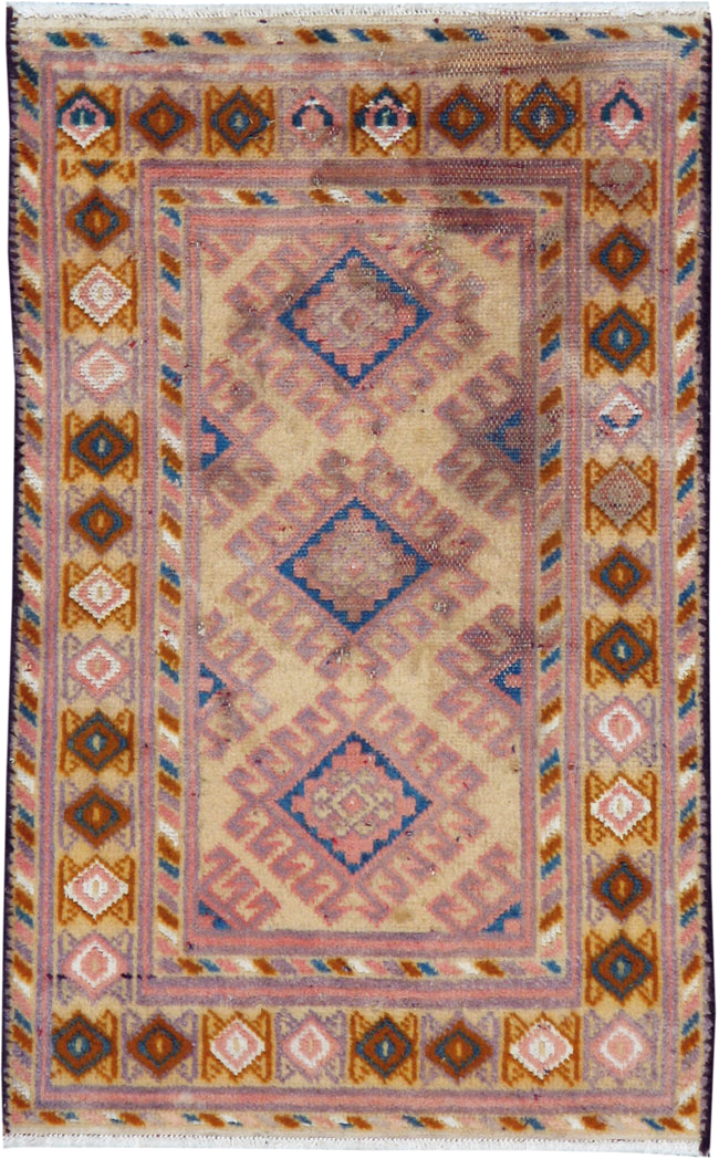 Antique Persian Kurdish Rug, No.19085 - Staging