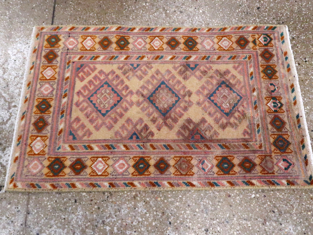 Antique Persian Kurdish Rug, No.19085 - Staging