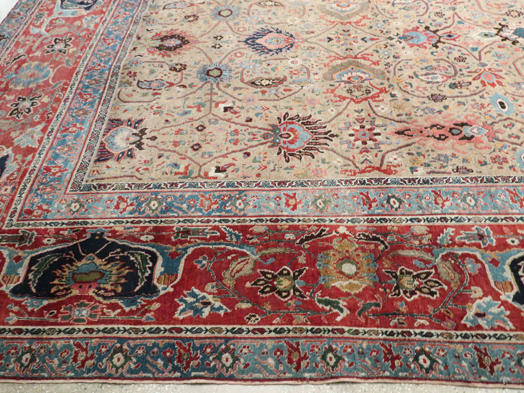 Antique Persian Bidjar Square Oversize Carpet, No.19090 - Staging
