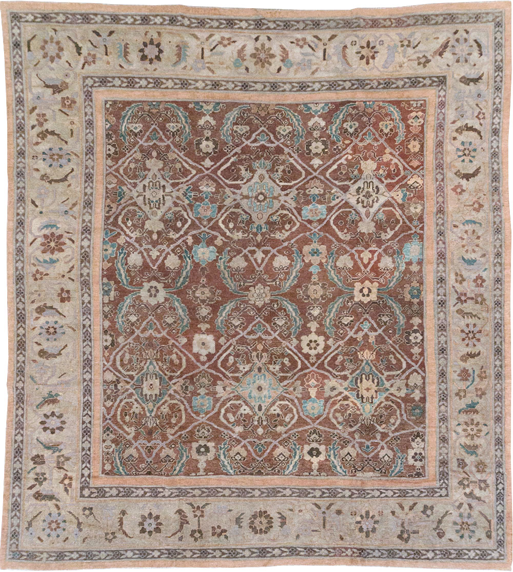 Antique Persian Mahal Large Room Size Carpet, No.19094 - Staging