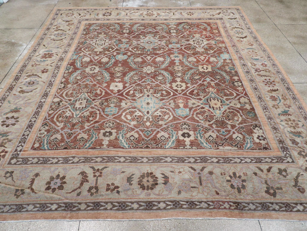Antique Persian Mahal Large Room Size Carpet, No.19094 - Staging