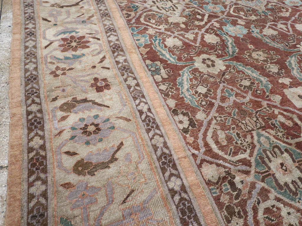 Antique Persian Mahal Large Room Size Carpet, No.19094 - Staging