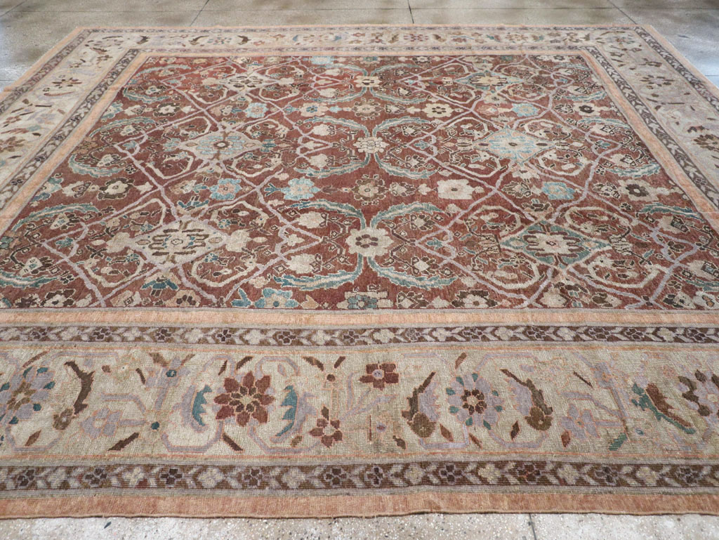 Antique Persian Mahal Large Room Size Carpet, No.19094 - Staging