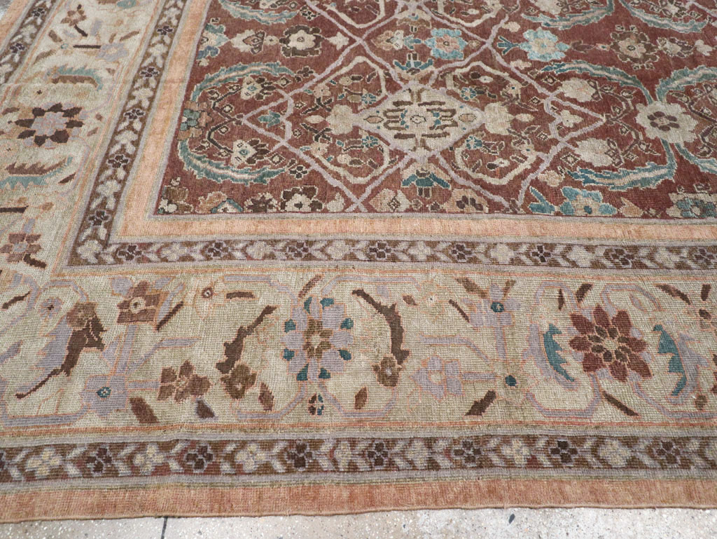 Antique Persian Mahal Large Room Size Carpet, No.19094 - Staging