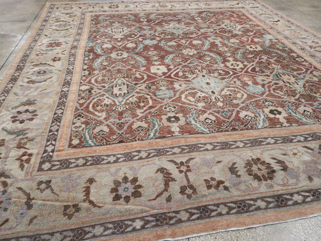 Antique Persian Mahal Large Room Size Carpet, No.19094 - Staging