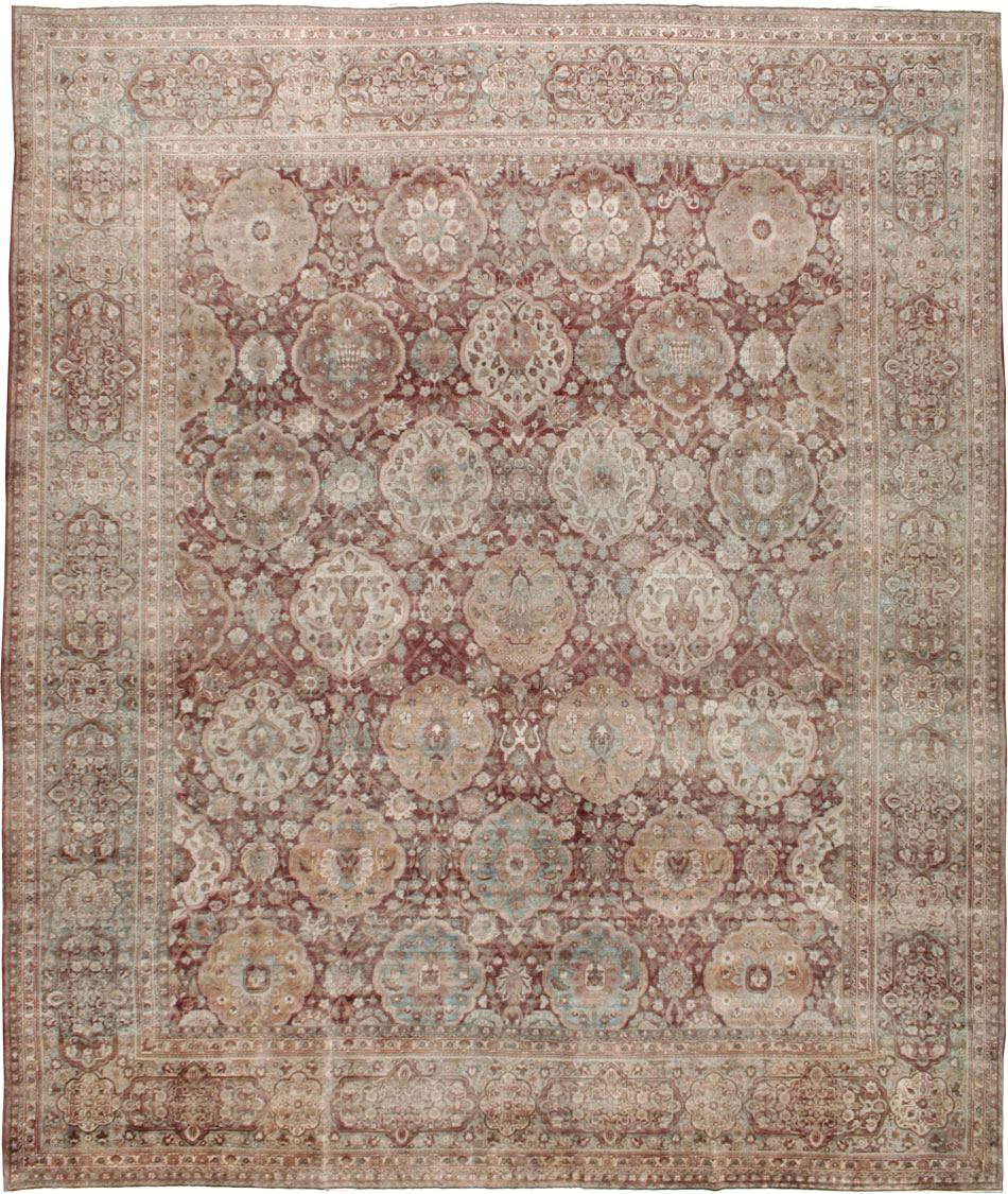 Antique Persian Lavar Kerman Carpet, No.19100 - Staging