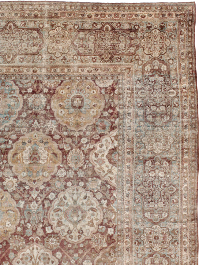 Antique Persian Lavar Kerman Carpet, No.19100 - Staging