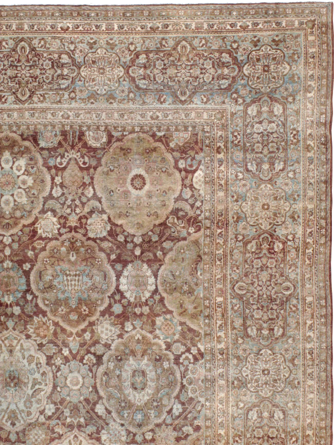 Antique Persian Lavar Kerman Carpet, No.19100 - Staging